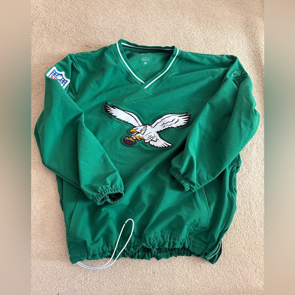 Philadelphia Eagles Nike 2024 Sideline Pullover Windshirt Kelly Green Rare Large